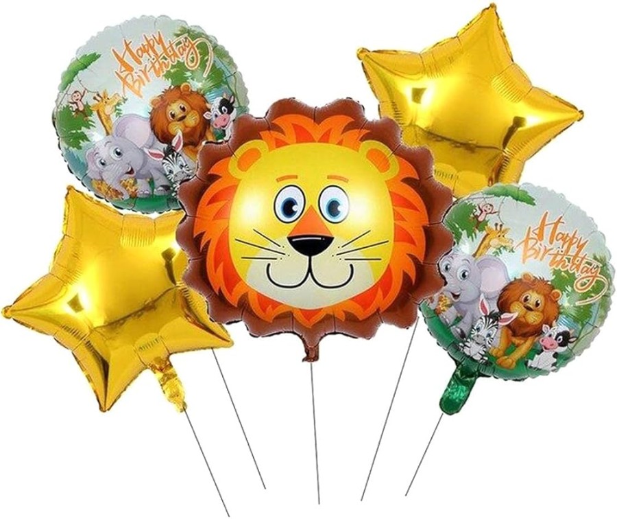 Picfest Jungle Theme Foil Balloon Pack of 5