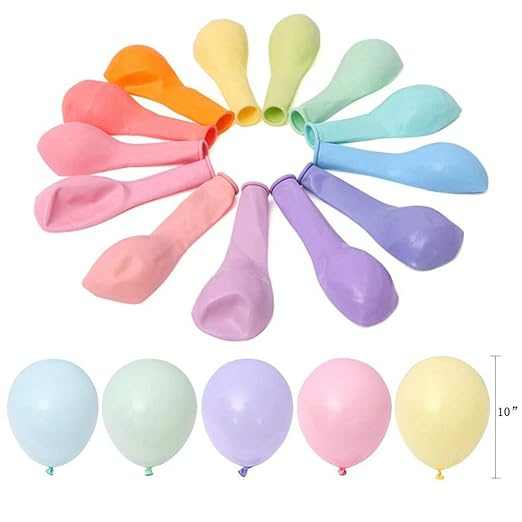 Picfest Multicolor Pastel Balloons 50 Pcs