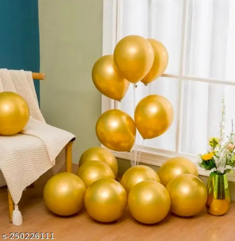 Picfest Premium Metallic Party Balloons Golden 50 Pcs