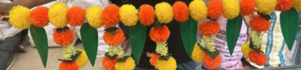 Diacraft Marigold Leaf Toran 1455| Size:3"