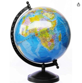 DIACRAFT DECORATIVE WORLD GLOBE 8 INCH
