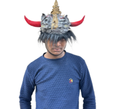 Picfest Halloween Helmet with Red Horns
