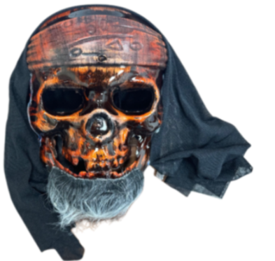 Halloween Black Cloth Skull Mask 1pc