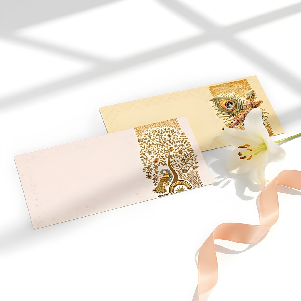 Picfest Shagun Envelope with Coin for Weddings, Festivals, Special Occasions - Sunglow (Pack of 10)