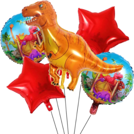 Picfest Dinosaur Foil Balloon Pack of 5
