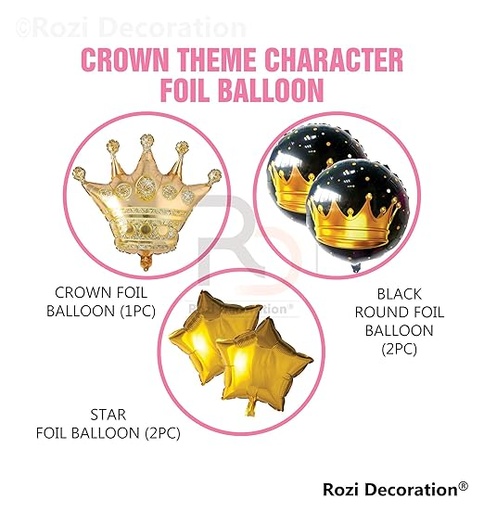 Picfest Crown Foil Balloon Pack of 5
