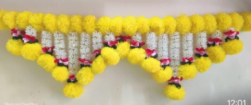 Diacraft Marigold Toran with Ladi 1461| Size:3"