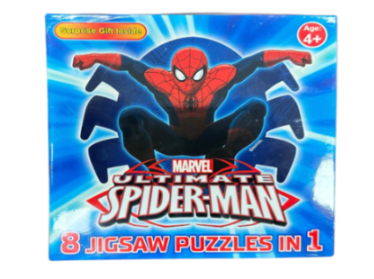 MARVEL ULTIMATE SPIDER-MAN 8 JIGSAW PUZZLES IN 1